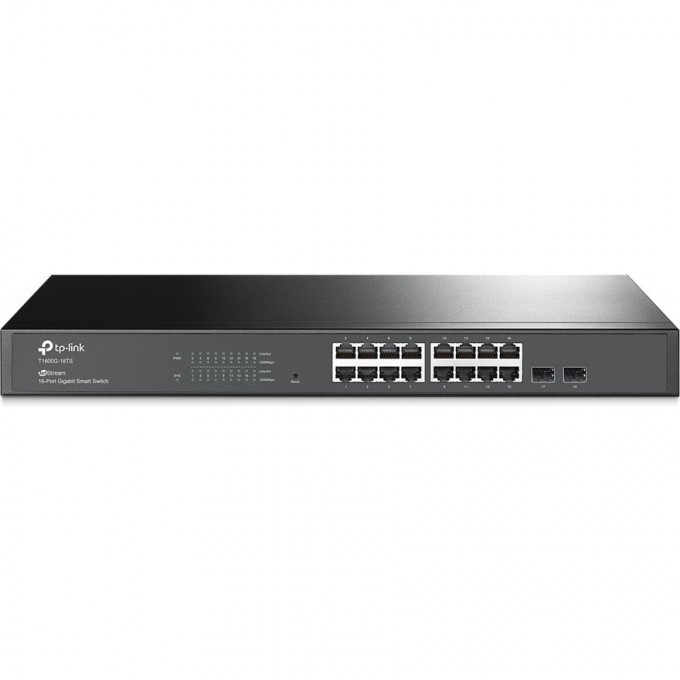 Smart-коммутатор TP-LINK 16-портовый гигабитный с 2 SFP-слотами T1600G-18TS (TL-SG2216) Smart-коммутатор TP-LINK 16-портовый гигабитный с 2 SFP-слотами T1600G-18TS (TL-SG2216)
